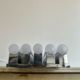 Suite de 5 appliques modernistes Perzel, chrome et Néon, Art deco 1930
