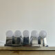 Suite of 5 modernist Perzel, chrome and neon wall lamps, Art deco 1930