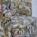 1970s, Danish armchair, reupholstered, flowers furniture fabric.