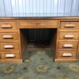 1950 solid oak double-coffered desk