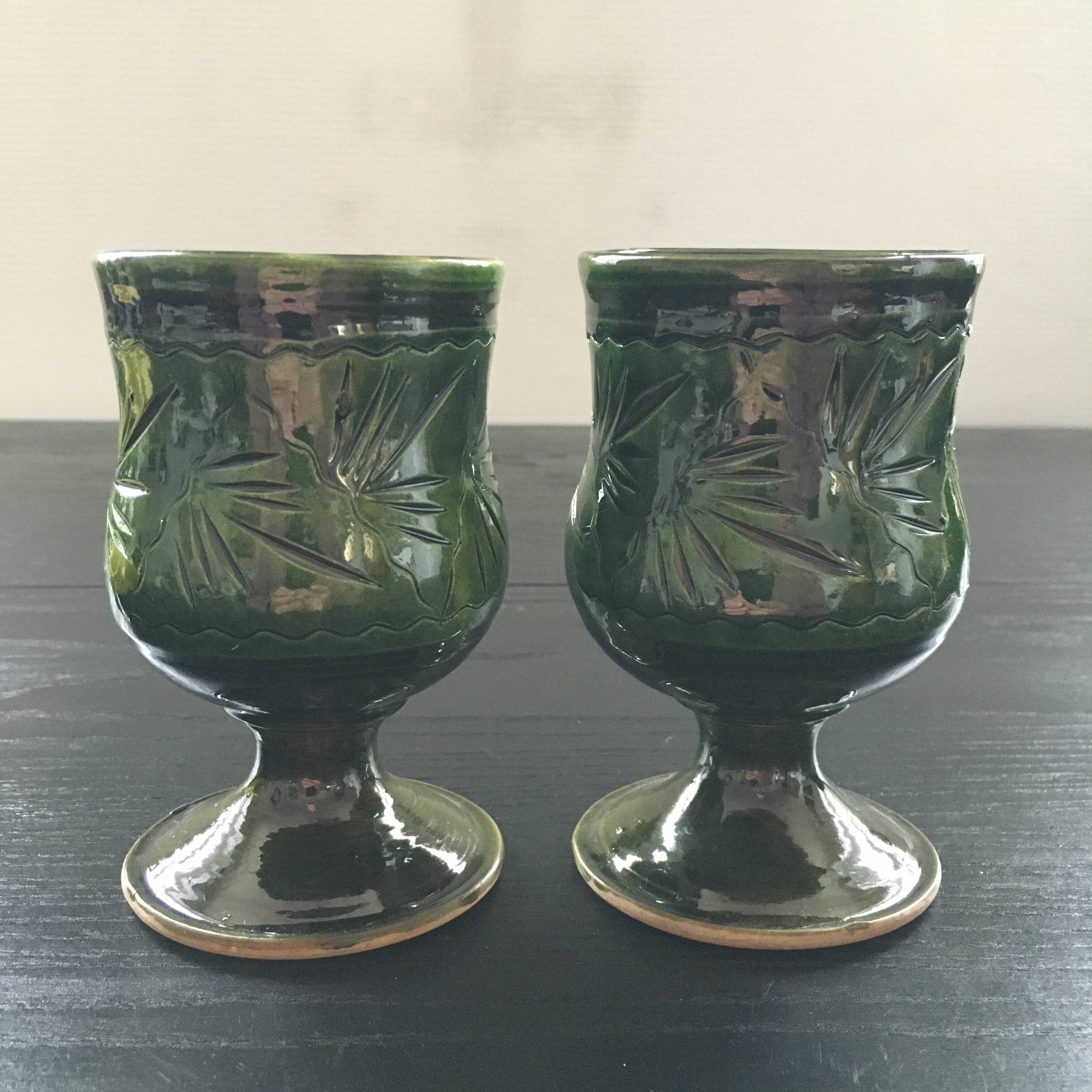Set of 2 ceramic glasses