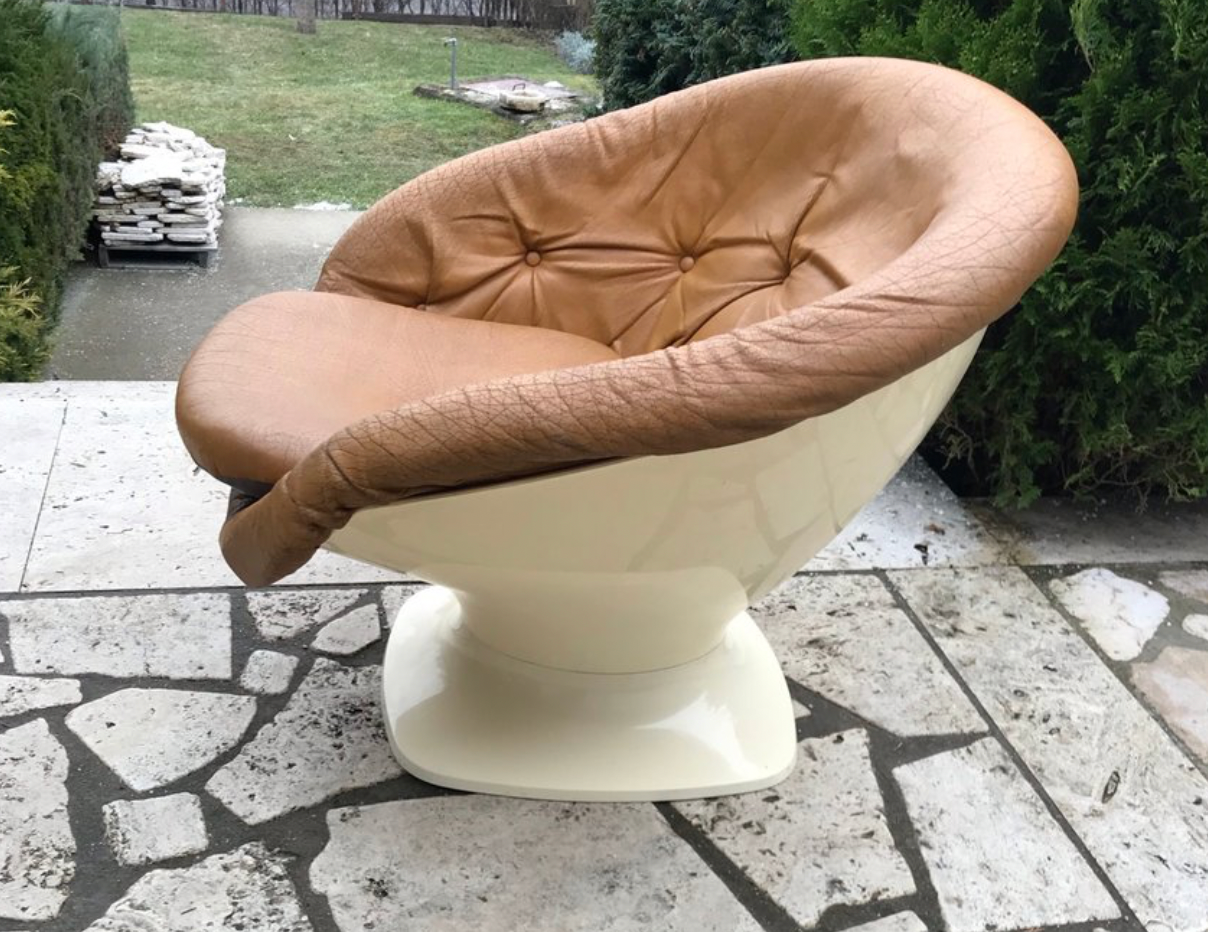 French Plastic Club Chair by Raphael Raffel, 1970s