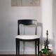 5 vintage chairs in dark wood and bouclé wool