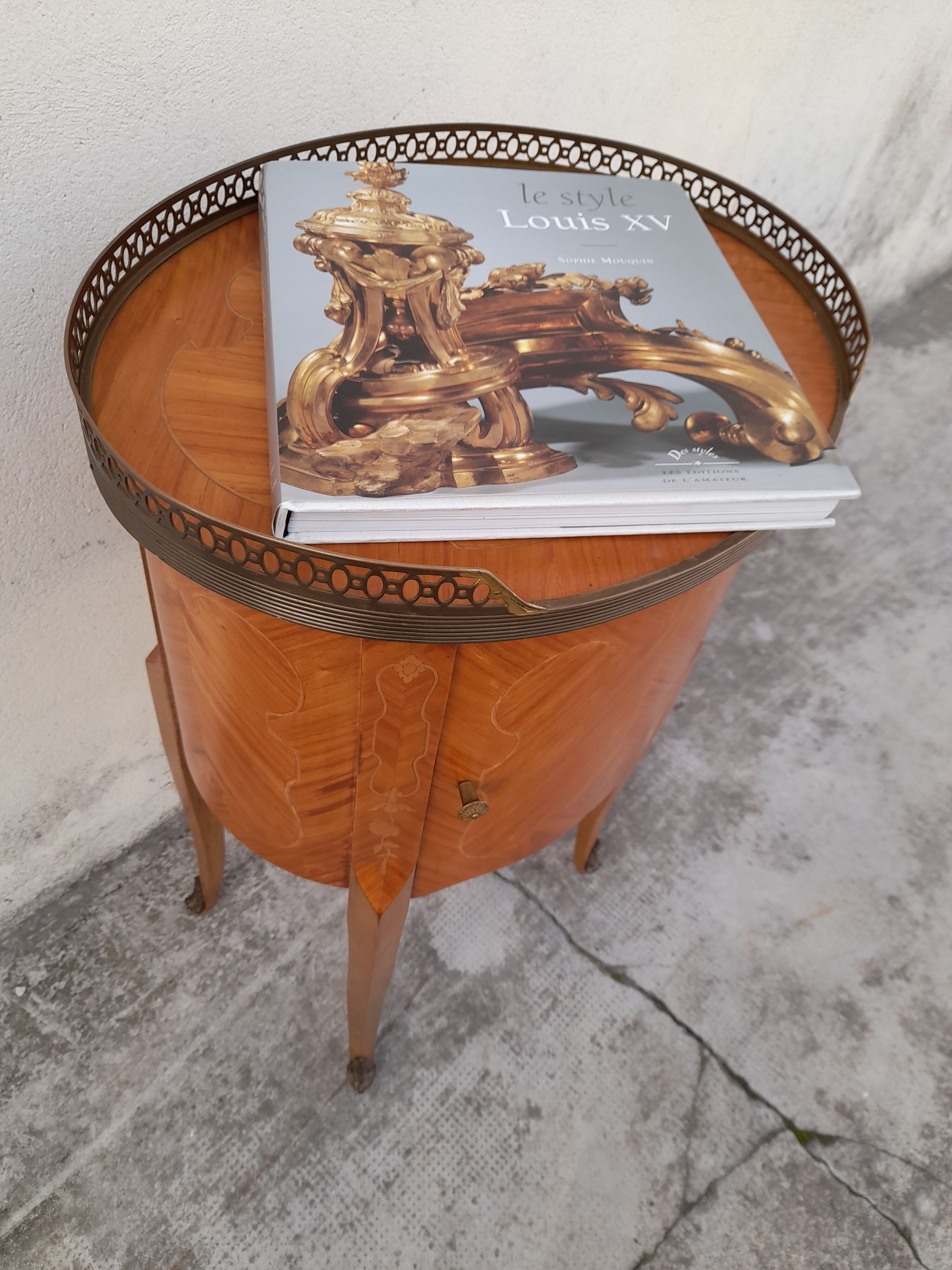Louis XV style bedside in Marquetry