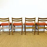 4 Scandinavian teak chairs 1960