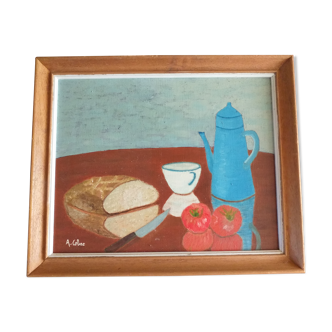 Still life painting signed