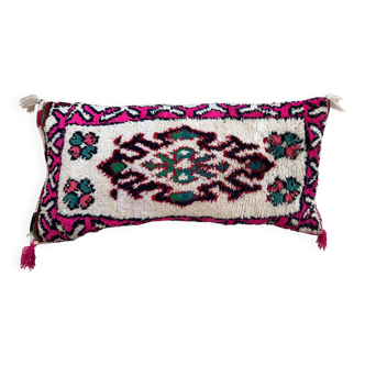 Vintage Berber wool cushion cover: Moroccan rug cushion 76x40cm
