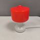 Glass table lamp, Swedish and from the 1980s, two-piece, in red/white glass