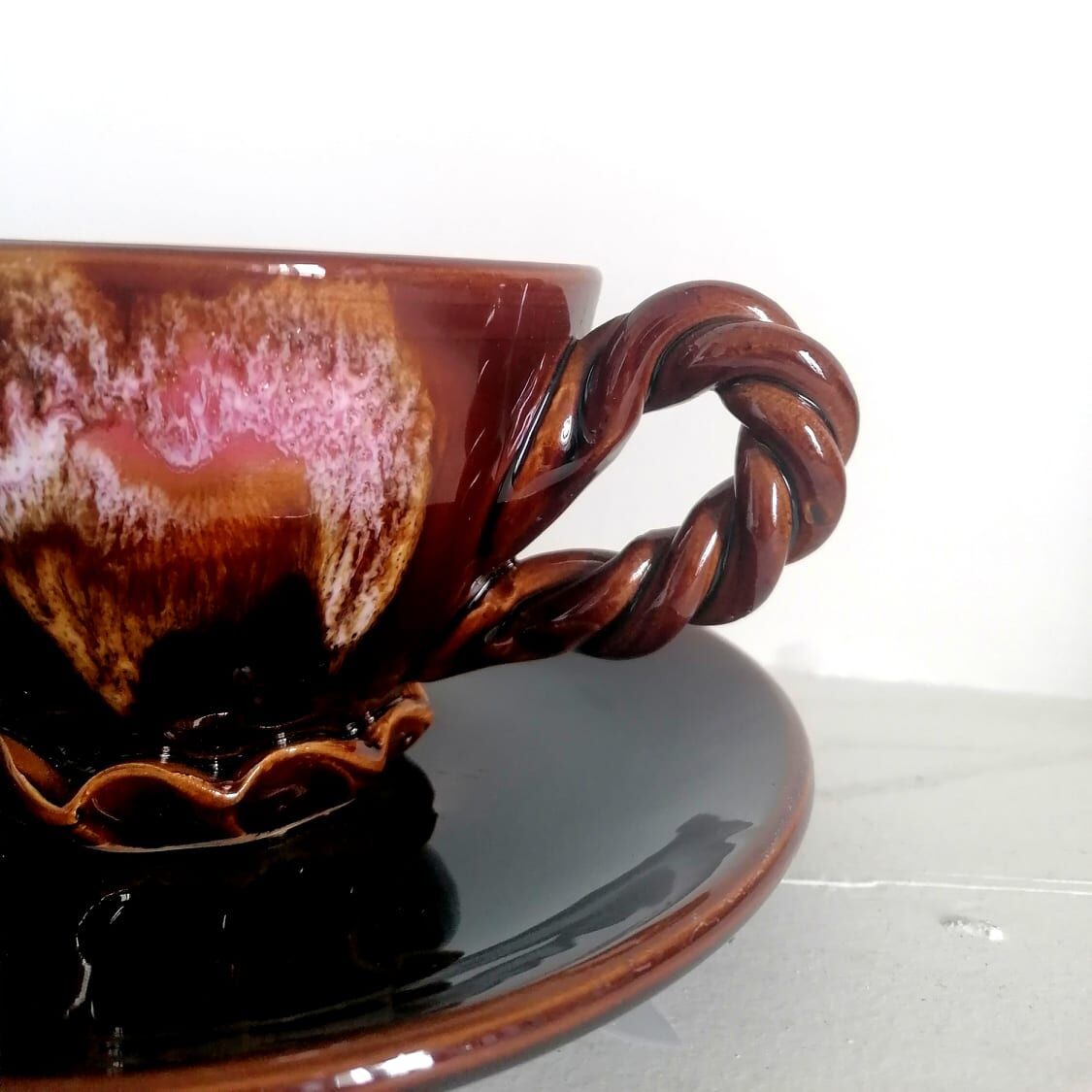 Ceramic lunch cup Vallauris 1960