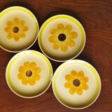 4 Gien “Soleil” dessert plates