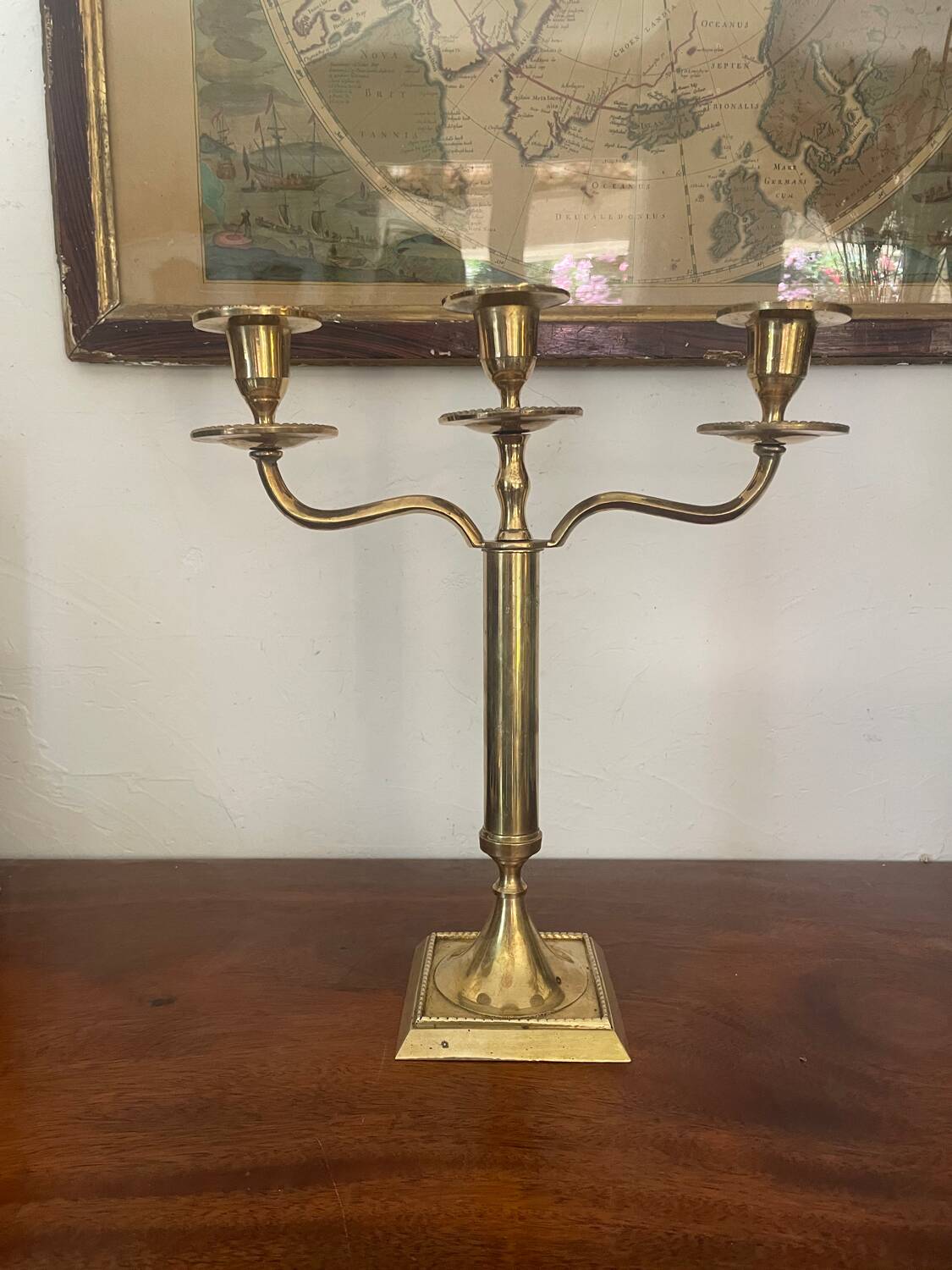 Pair of brass candlesticks