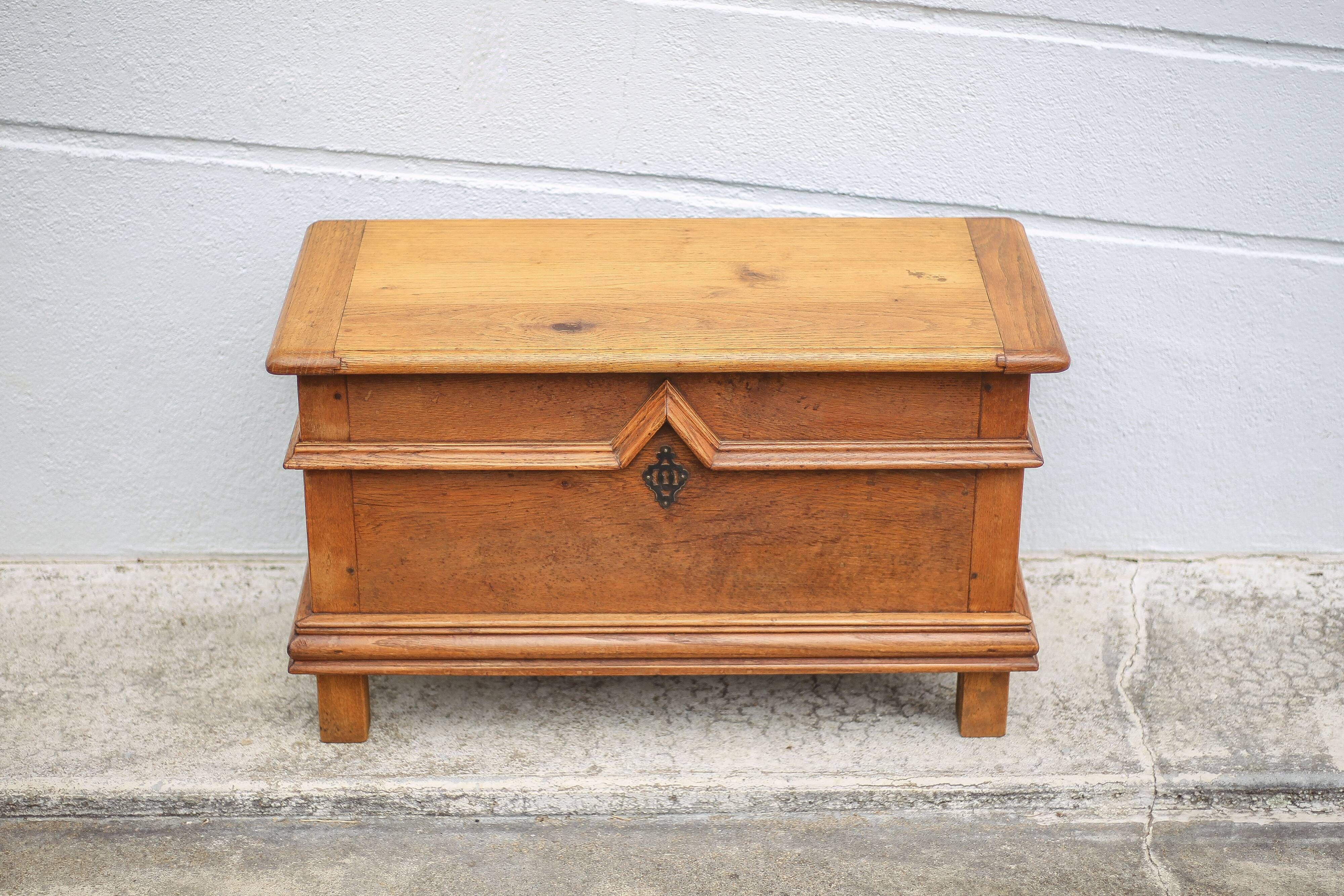 Old wooden chest, small storage chest, side table, wooden storage, trunk, wooden furniture