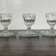 Set of 3 Vintage Glass Egg Cups in Diamond Point Style