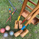 Old wooden croquet set