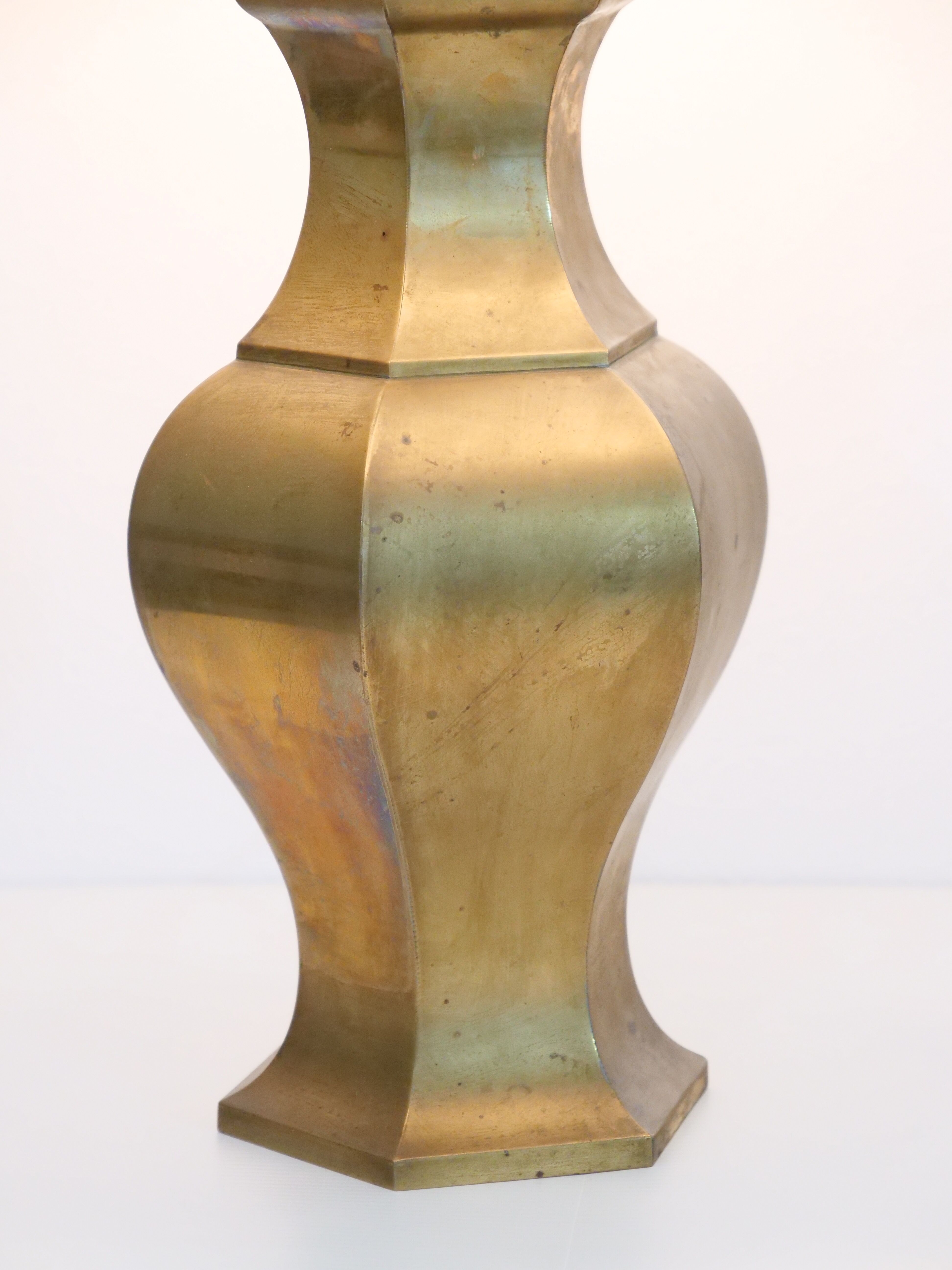 Neoclassical brass lamp large format design italy