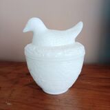 Avon opaline pot, bird decor