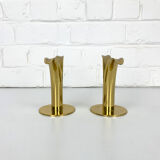 Pair of Lily brass candle holders, Ystad Metall, Sweden, design Ivar Ålenius Björk