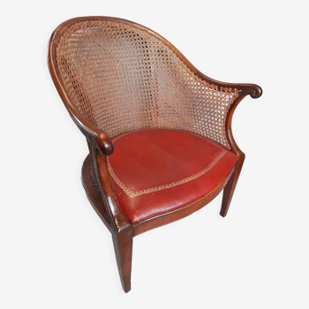 Dutch office armchair eighteenth century leather seat