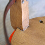 Stool in solid oak circa 1950