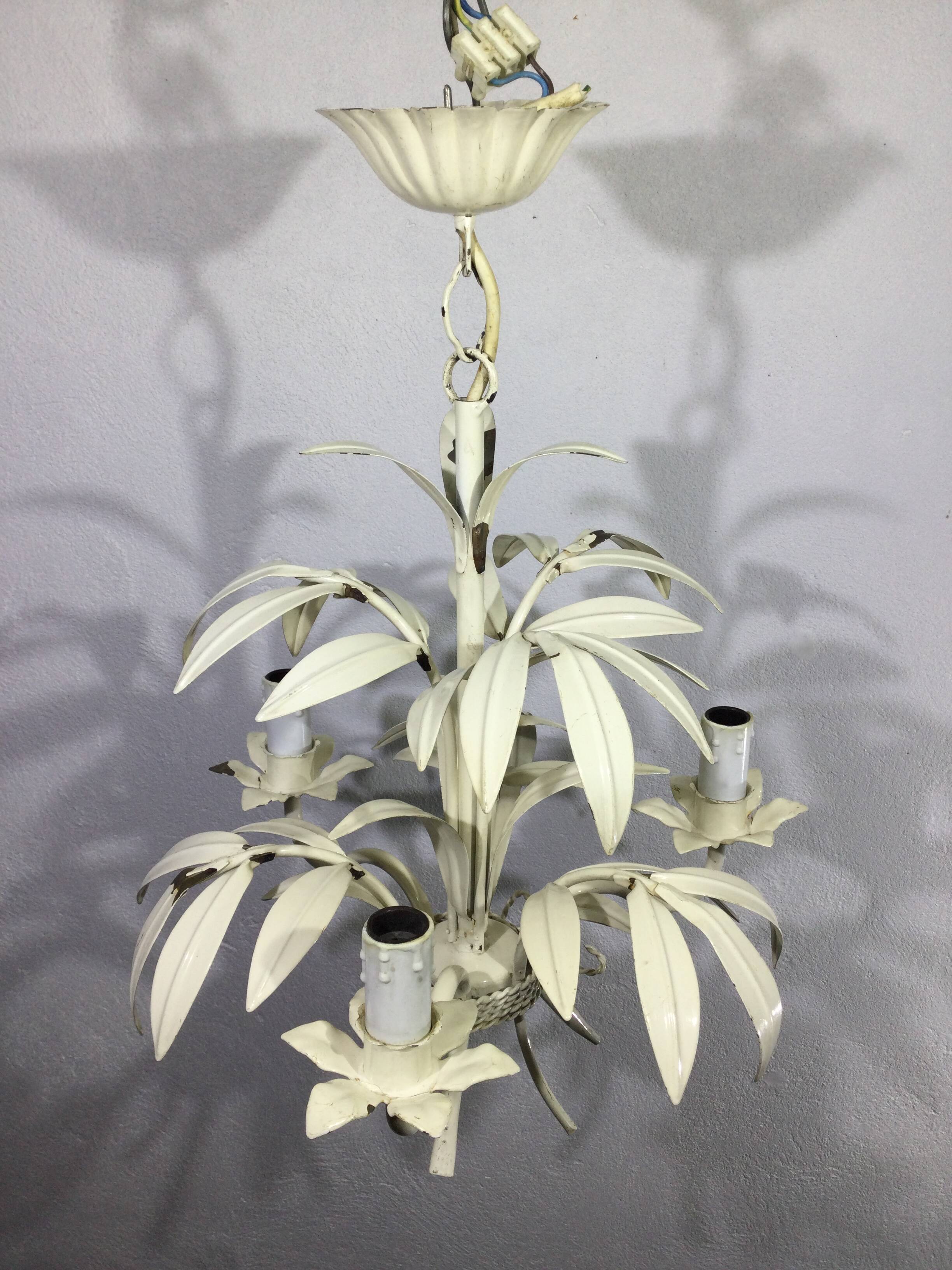 3-Light Leaf Chandelier