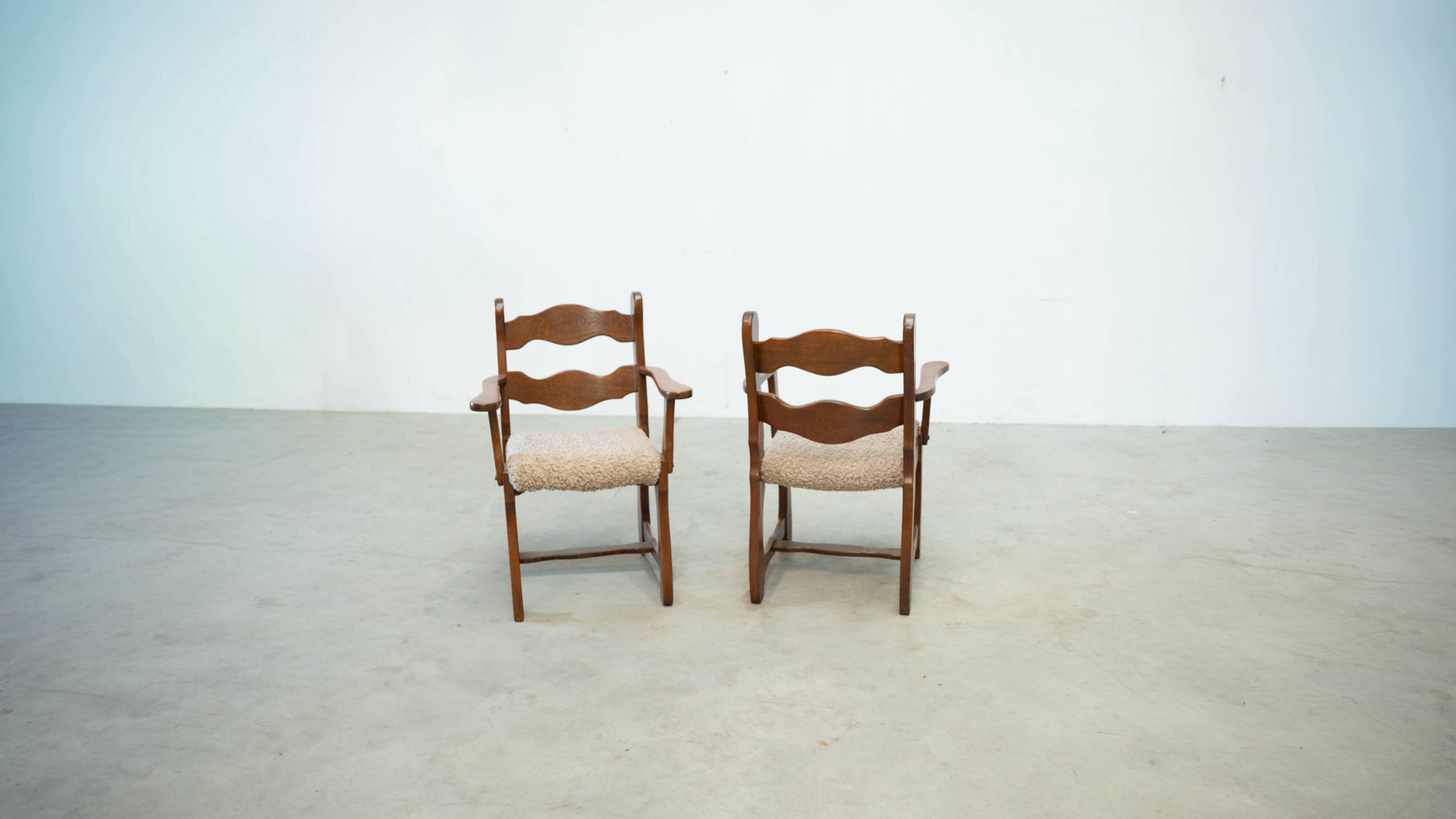 Set of two razorback armchairs