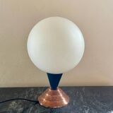 Vintage opaline copper table lamp