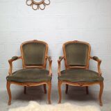 Pair of Louis XV convertible armchairs