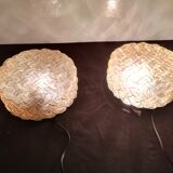 TWO PLAFONNIERS IN VERRE SOUFFLE