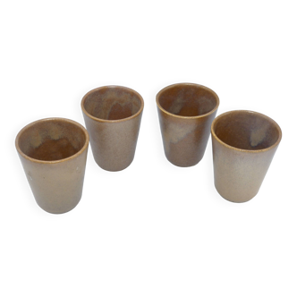 4 Digoin stoneware coffee cups