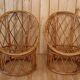 Pair rattan armchairs