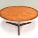 Vintage Dutch round coffee table in teak by Martin Visser for Spectrum, 1960s
