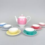 Rare moser porcelain coffee or tea set, czechoslovakia 1950's, marked