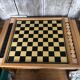 Old Vintage Wooden Double Game Board of Checkers & Small Horses #A782