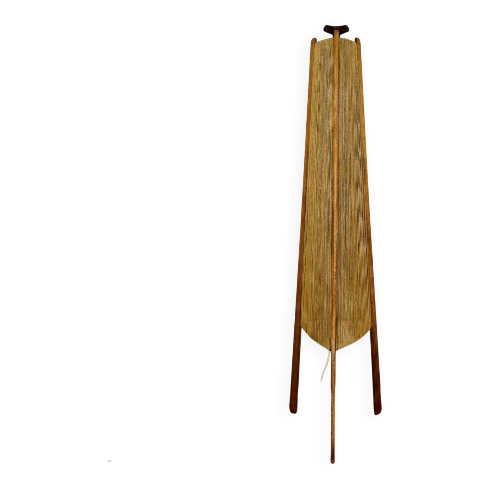 Sisal and Teak Floor Lamp by Temde