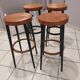 Suite of 4 stools from bar bistrot baumann vintage 1960s
