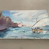 Signed seaside painting