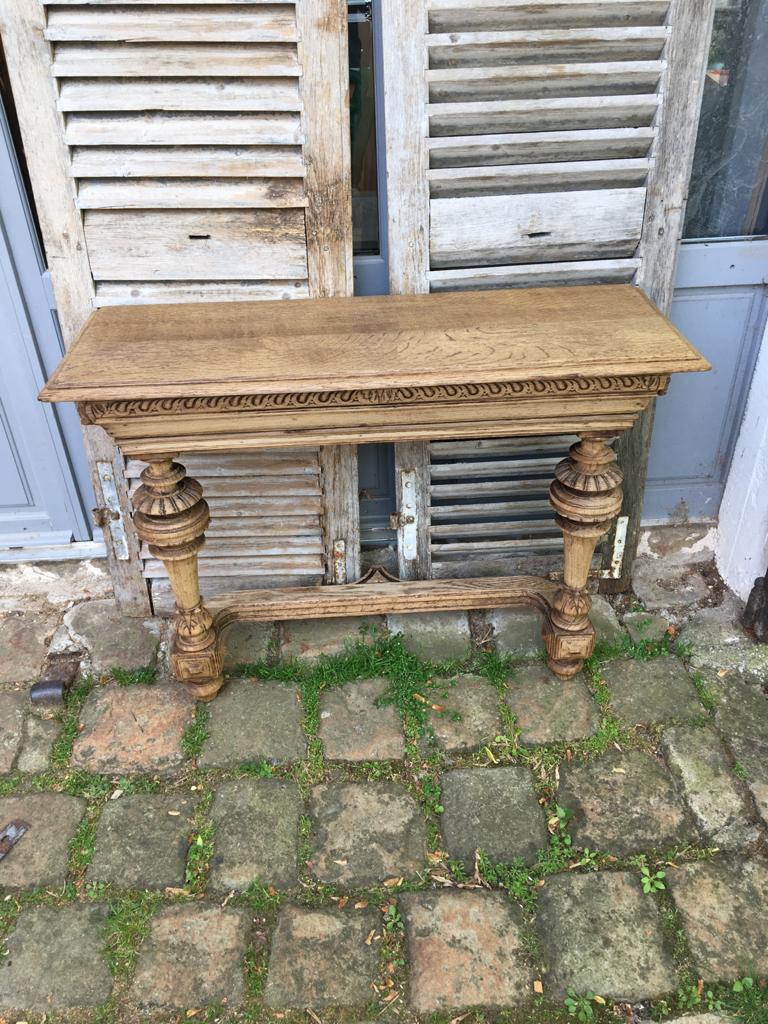 Lightened rustic oak console