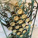 Screen, Art Deco wrought iron with floral decorations circa 30's