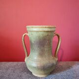 Vase grès vert
