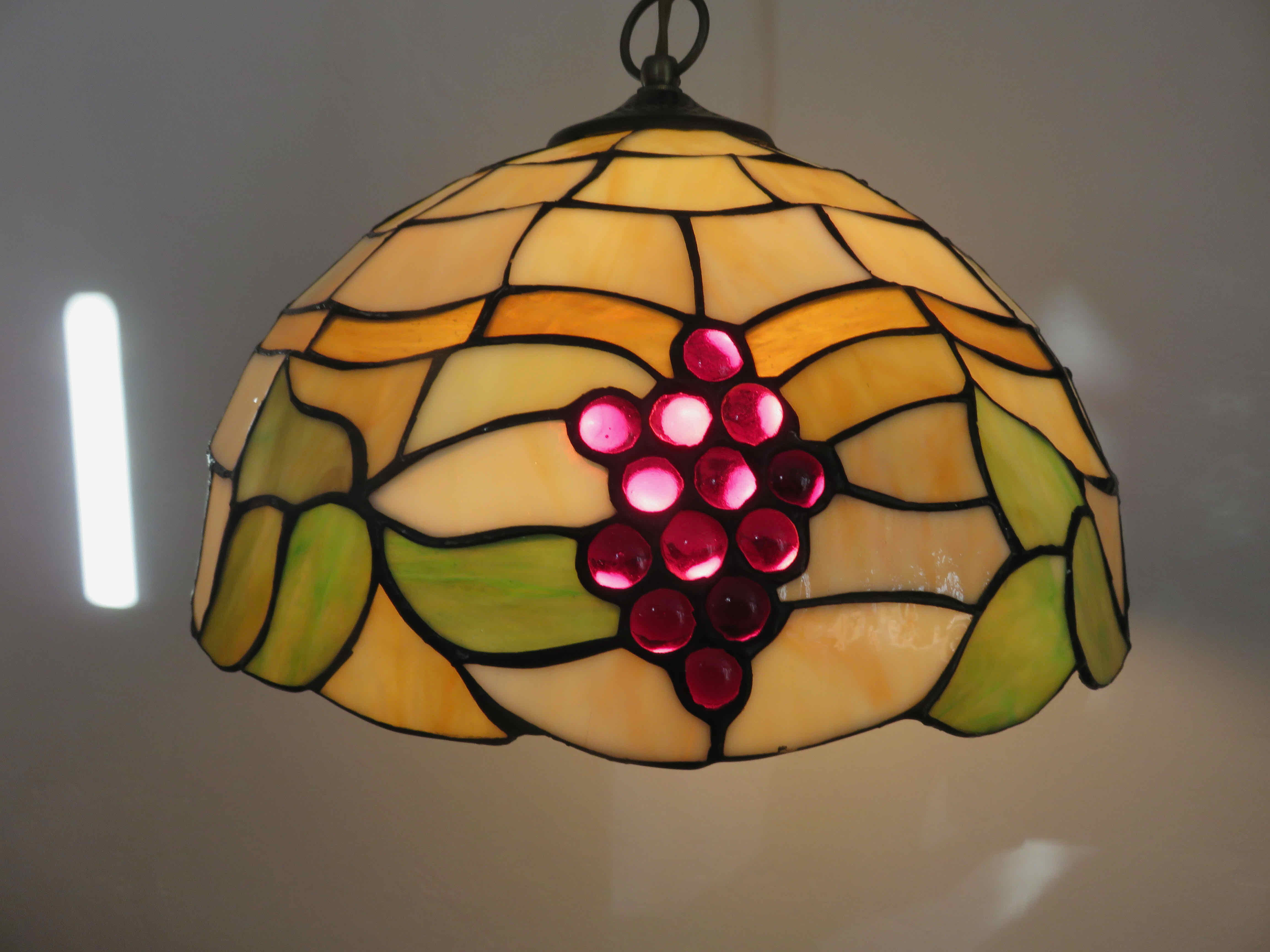 Art deco pendant lamp in glass paste 70s
