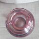 Grand vase vintage en verre soufflé rose à rayures