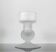Bougeoir sculptural en verre dépoli givré