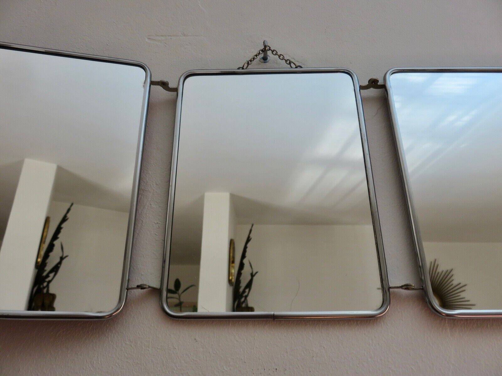 Triptych barber mirror from the 50s and 60s