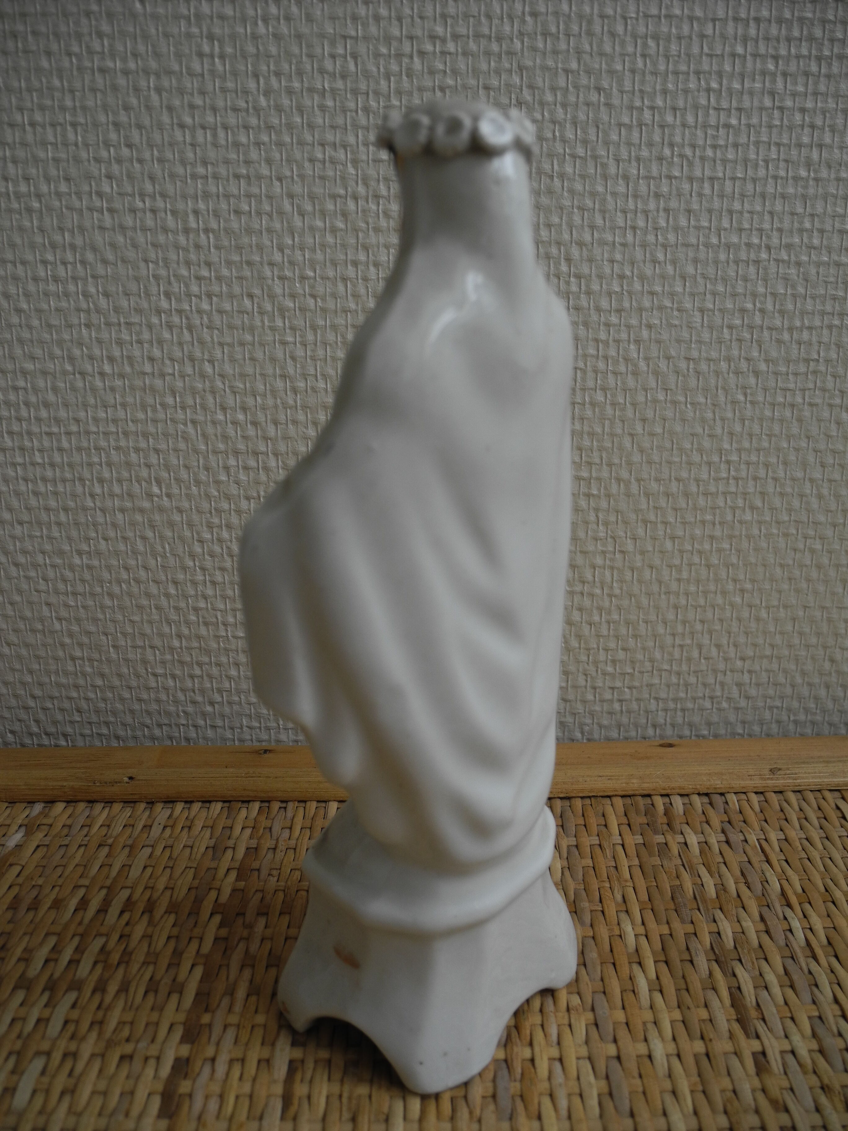 Ancient porcelain statuette virgin xixth