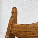 Set of 6 1950s chairs in wood and straw