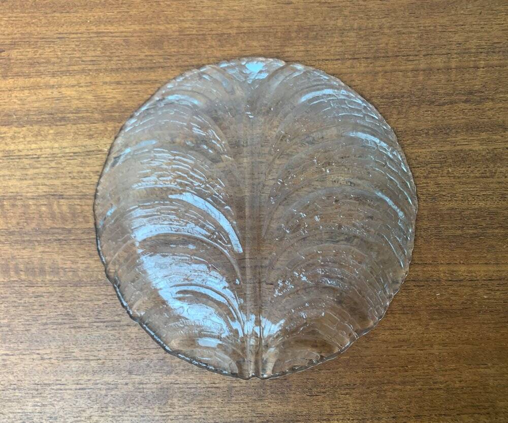 Vintage Swedish glass plate Eden by Orrefors, 1970s.