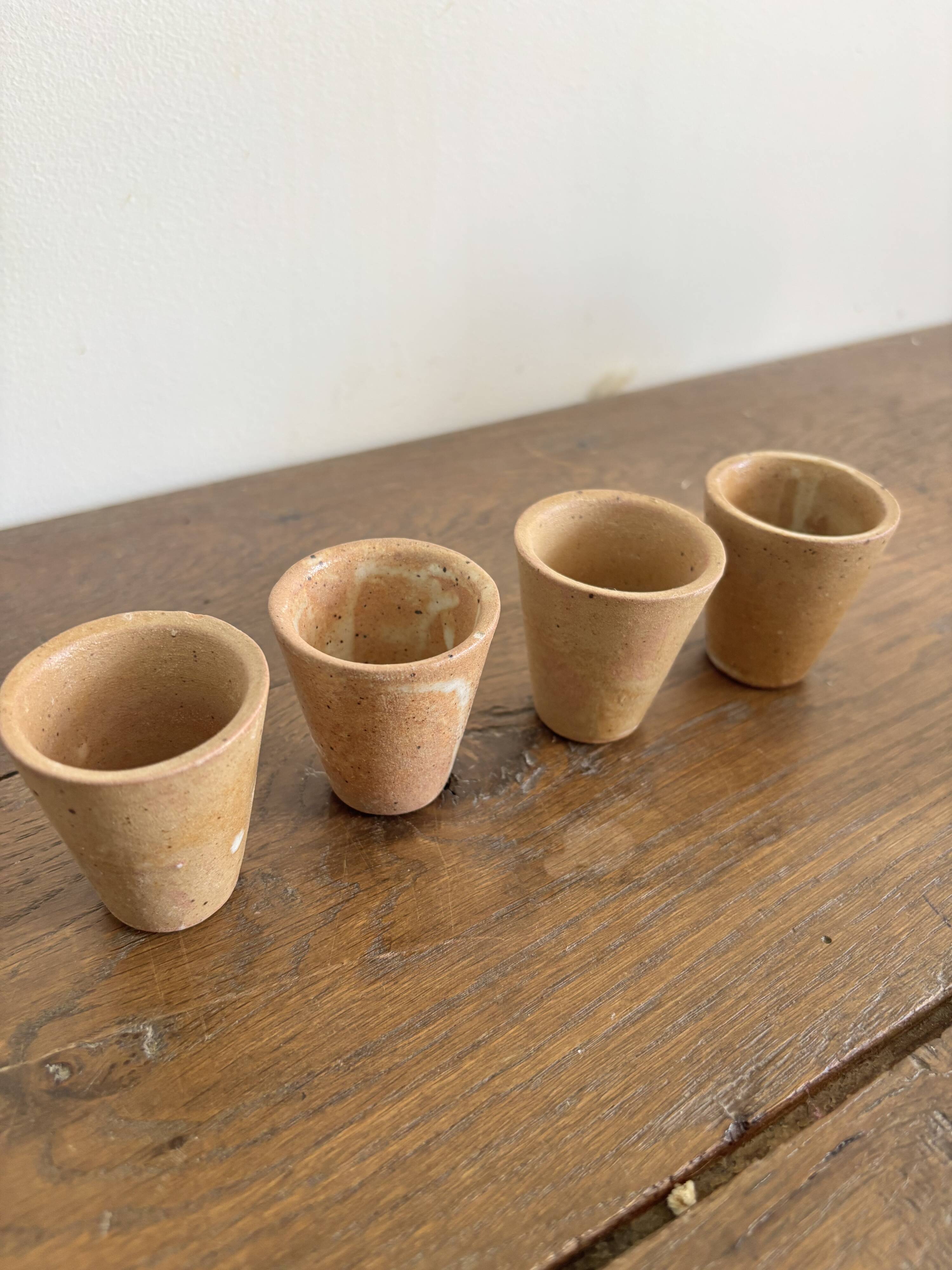 Set of French artisanal stoneware ceramics – 1960s