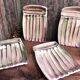 French vintage set of 1 tray and 4 plates for asparagus, by Vallauris