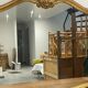 Large vintage mirror with an animated shape and Louis XV baroque style shell