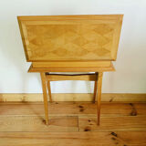 Vintage inlaid wood worker